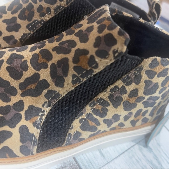 New Toms Bryce Mid Top Suede Sneaker Tan Leopard Animal Print Slip On Wo… - Picture 7 of 9